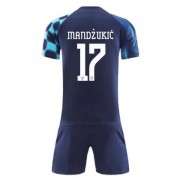 Maglia Croazia Bambino Coppa del Mondo 2022 Mario Mandzukic 17 Seconda Divisa